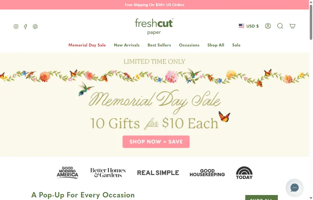 FreshCut Paper homepage, a Boston operator-led brand we admire (not a Digital Heroes client)