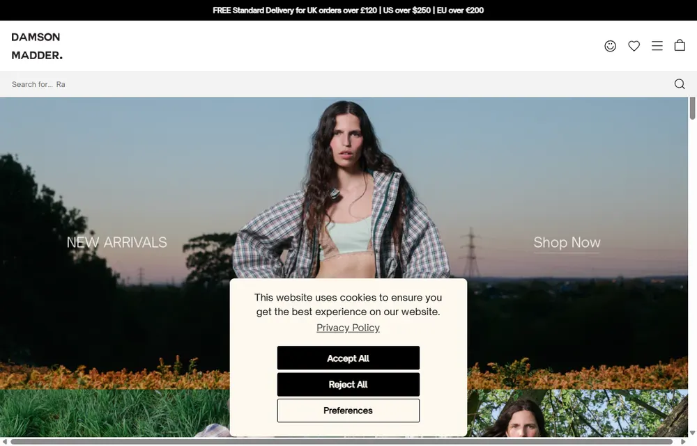 Damson Madder homepage, a London operator-led brand we admire (not a Digital Heroes client)