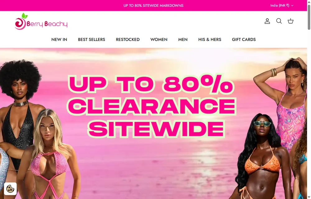 Berry Beachy Swimwear homepage, a Miami operator-led brand we admire (not a Digital Heroes client)