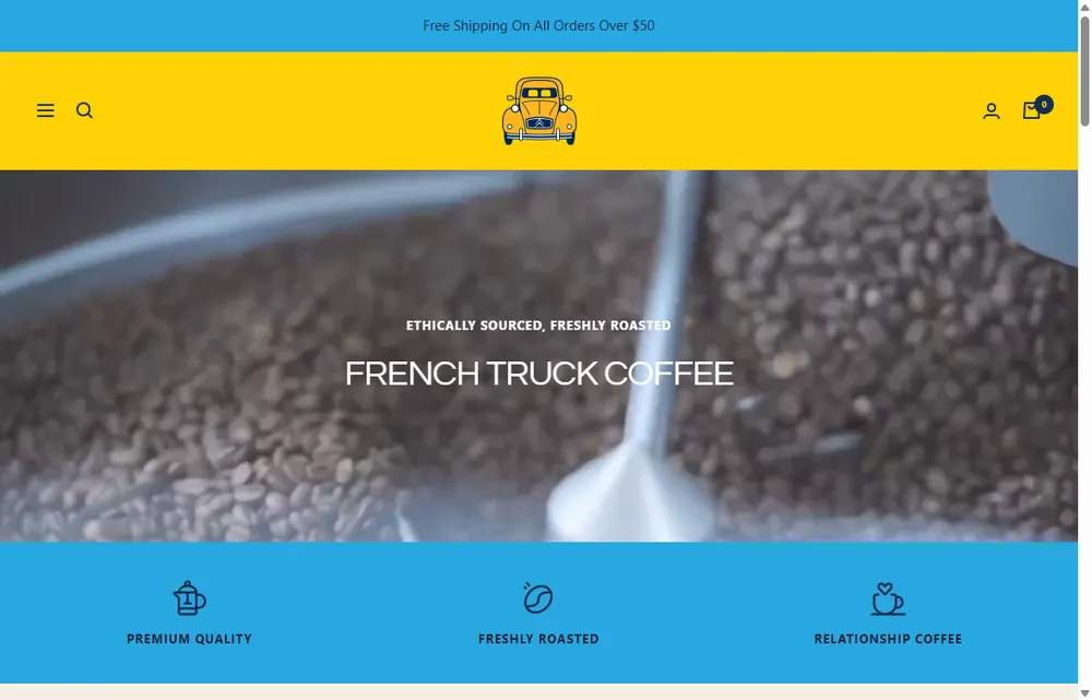 French Truck Coffee homepage, a New Orleans operator-led brand we admire (not a Digital Heroes client)