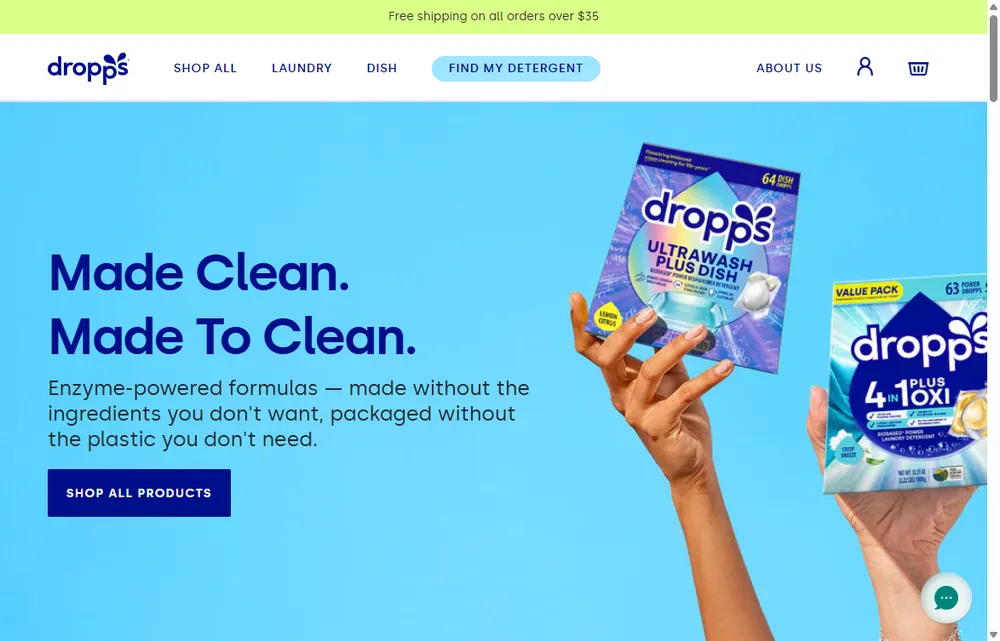 Dropps homepage, a Philadelphia operator-led brand we admire (not a Digital Heroes client)