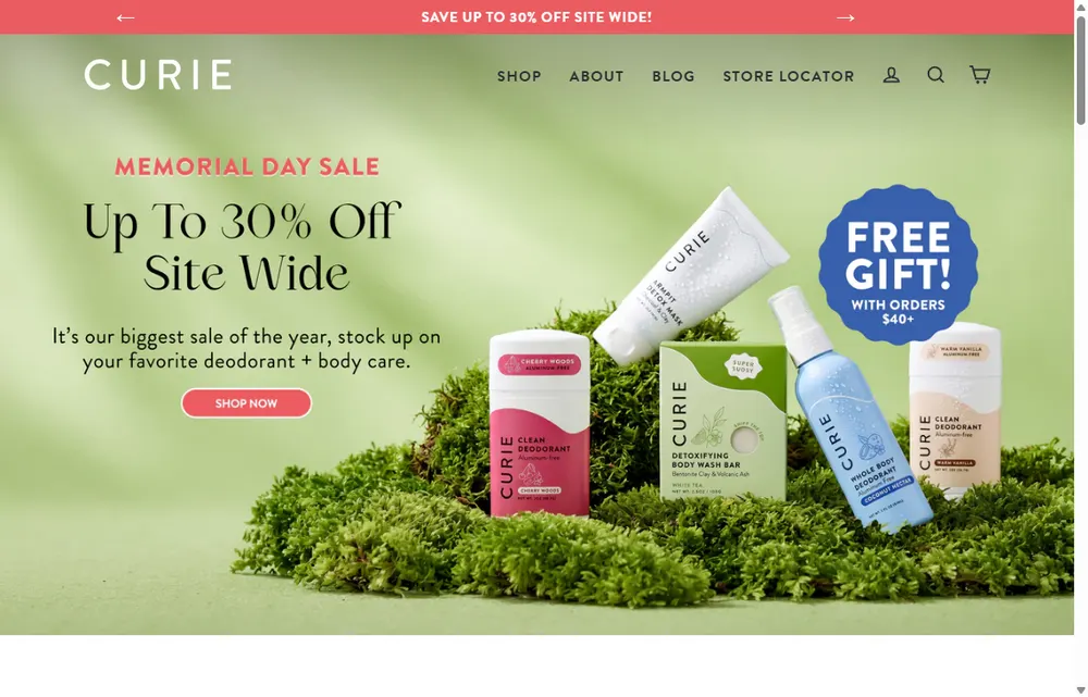 Curie homepage, a San Francisco operator-led brand we admire (not a Digital Heroes client)