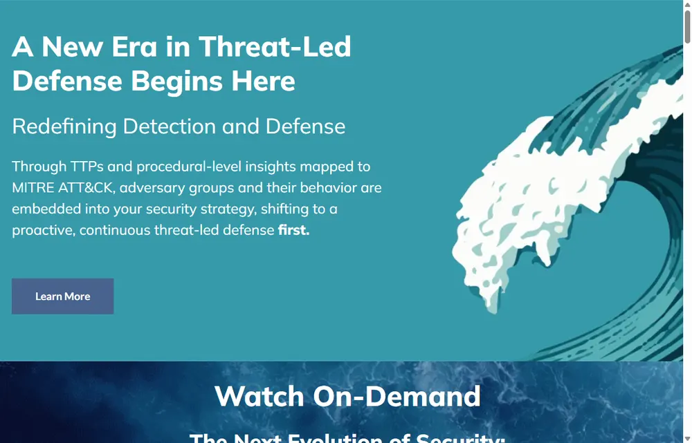 Tidal Cyber homepage, a Washington operator-led brand we admire (not a Digital Heroes client)
