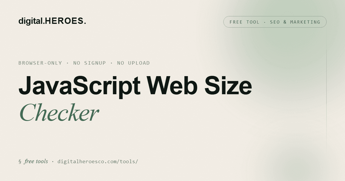 JavaScript Web Size Checker | INP Third-Party Development