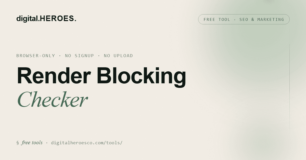 Render Blocking Checker | Free Web LCP Development PSI