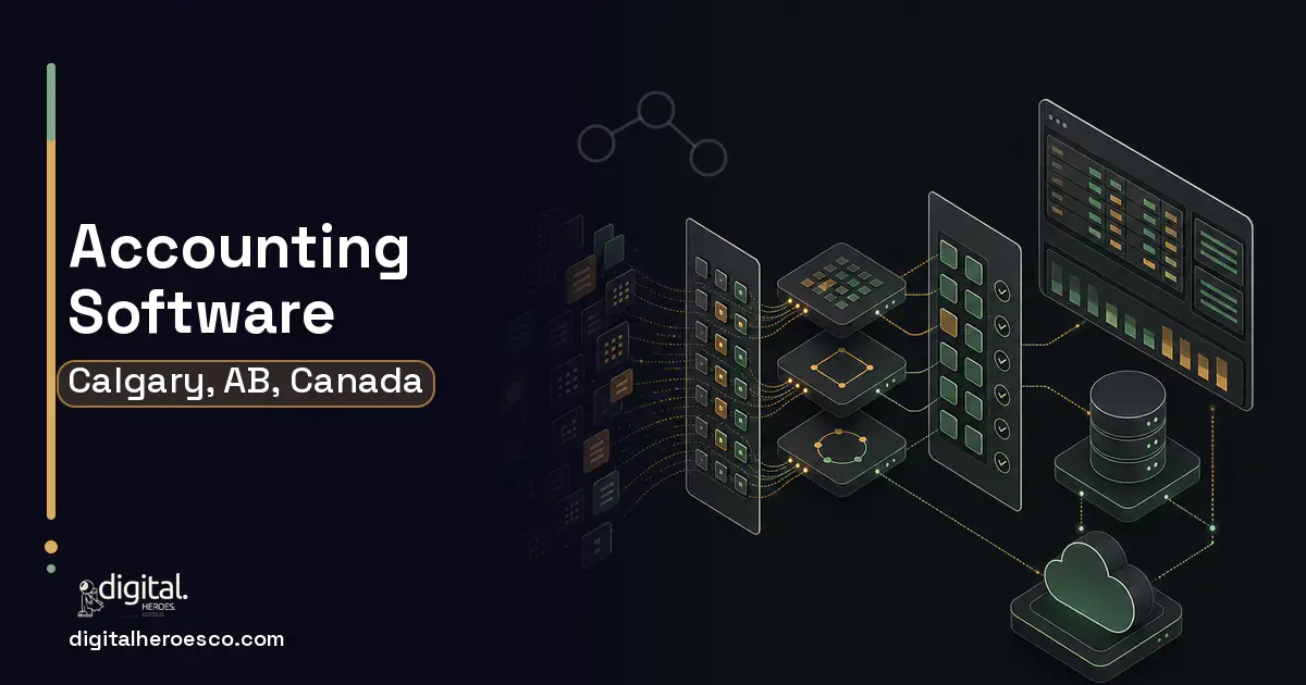 Accounting Software workflow illustration for Calgary, AB, Canada.