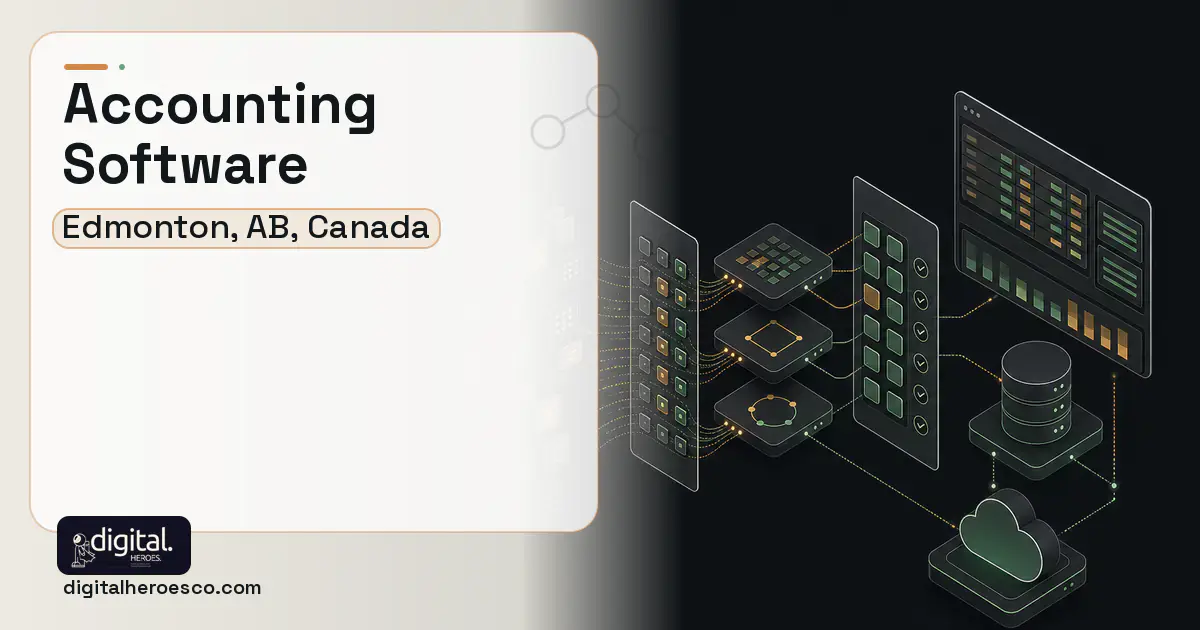 Accounting Software workflow illustration for Edmonton, AB, Canada.
