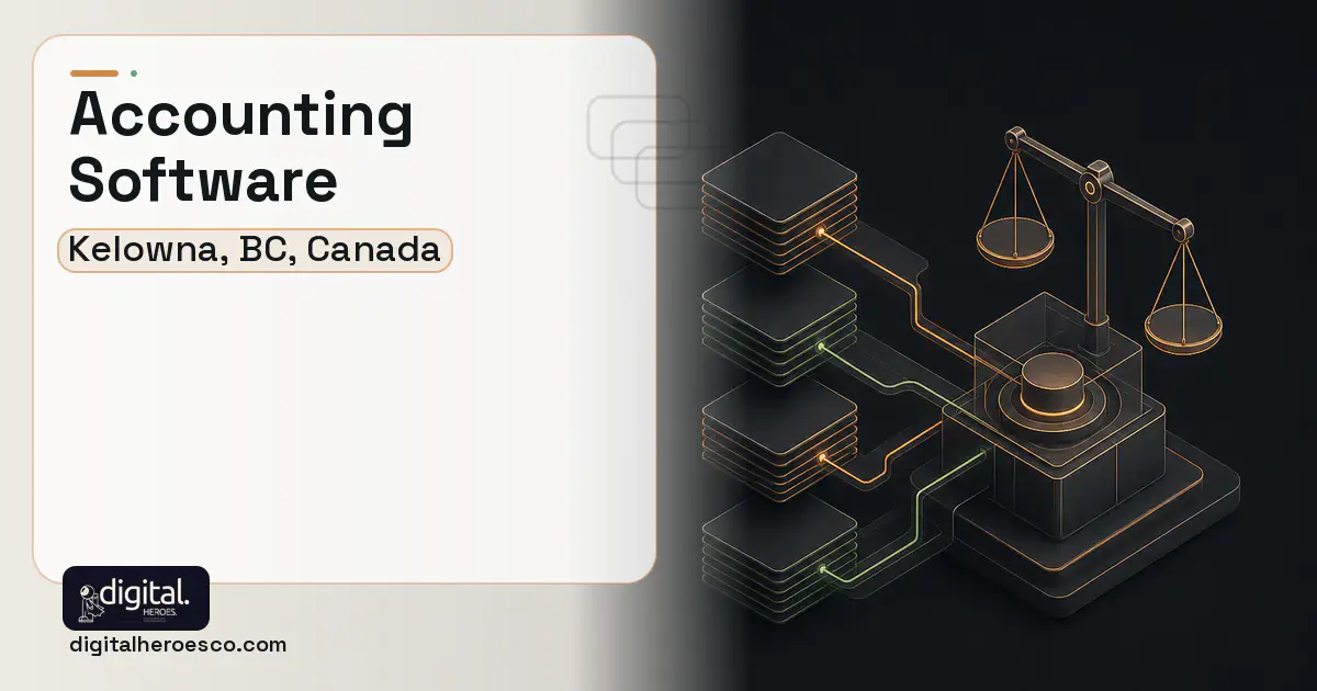 Accounting Software software overview illustration for Kelowna, BC, Canada.