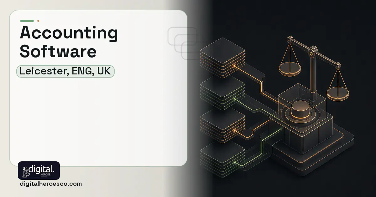 Accounting Software software overview illustration for Leicester, ENG, UK.