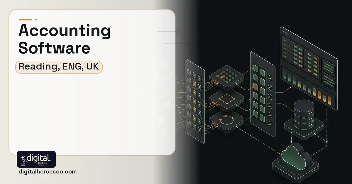 Accounting Software workflow illustration for Reading, ENG, UK.