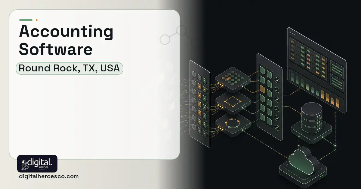 Accounting Software workflow illustration for Round Rock, TX, USA.