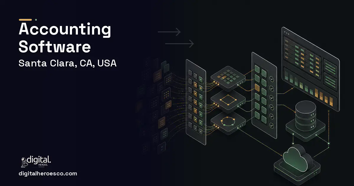 Accounting Software workflow illustration for Santa Clara, CA, USA.
