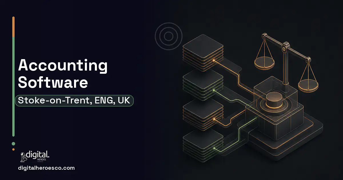 Accounting Software software overview illustration for Stoke-on-Trent, ENG, UK.