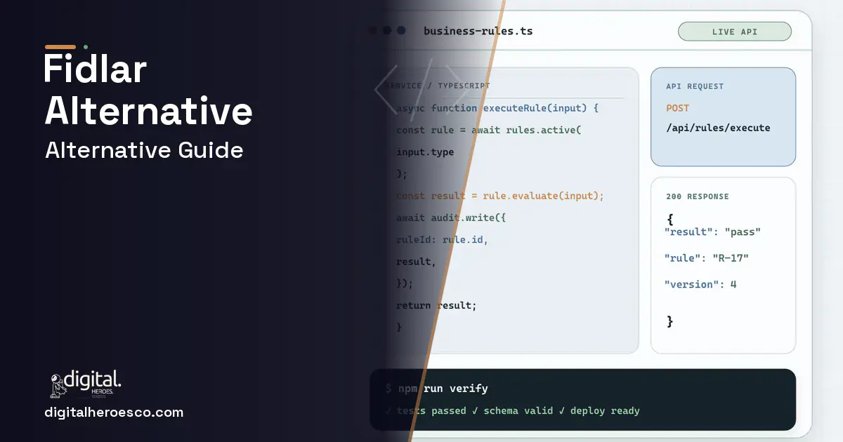 Custom Software Development code editor and API illustration for Fidlar Technologies Alternative.