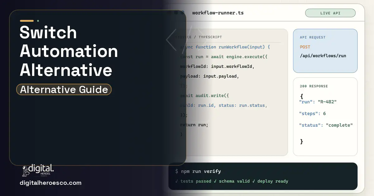 Internal Tools Development code editor and API illustration for Switch Automation Alternative.