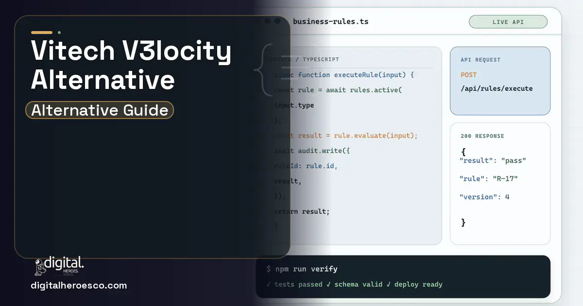 Custom Software Development code editor and API illustration for Vitech V3locity Alternative.
