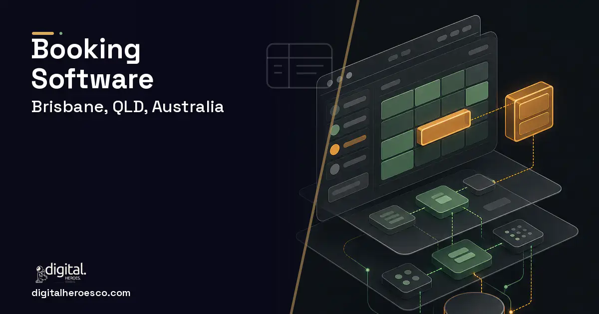Booking Software product interface illustration for Brisbane, QLD, Australia.