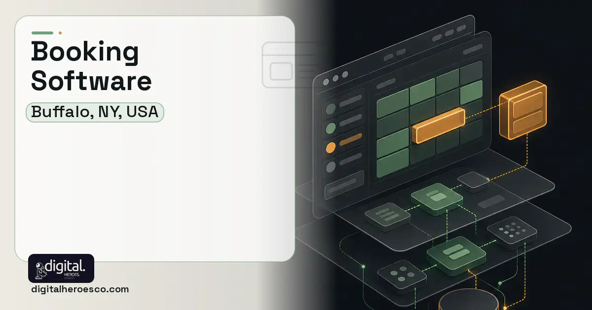 Booking Software product interface illustration for Buffalo, NY, USA.