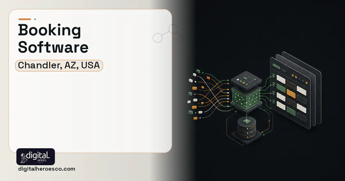 Booking Software workflow illustration for Chandler, AZ, USA.