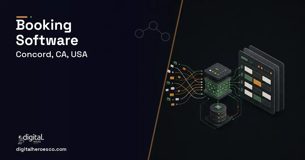 Booking Software workflow illustration for Concord, CA, USA.