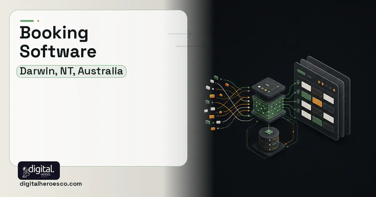 Booking Software workflow illustration for Darwin, NT, Australia.