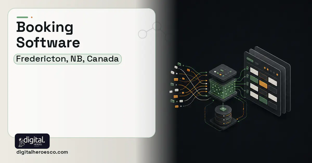 Booking Software workflow illustration for Fredericton, NB, Canada.