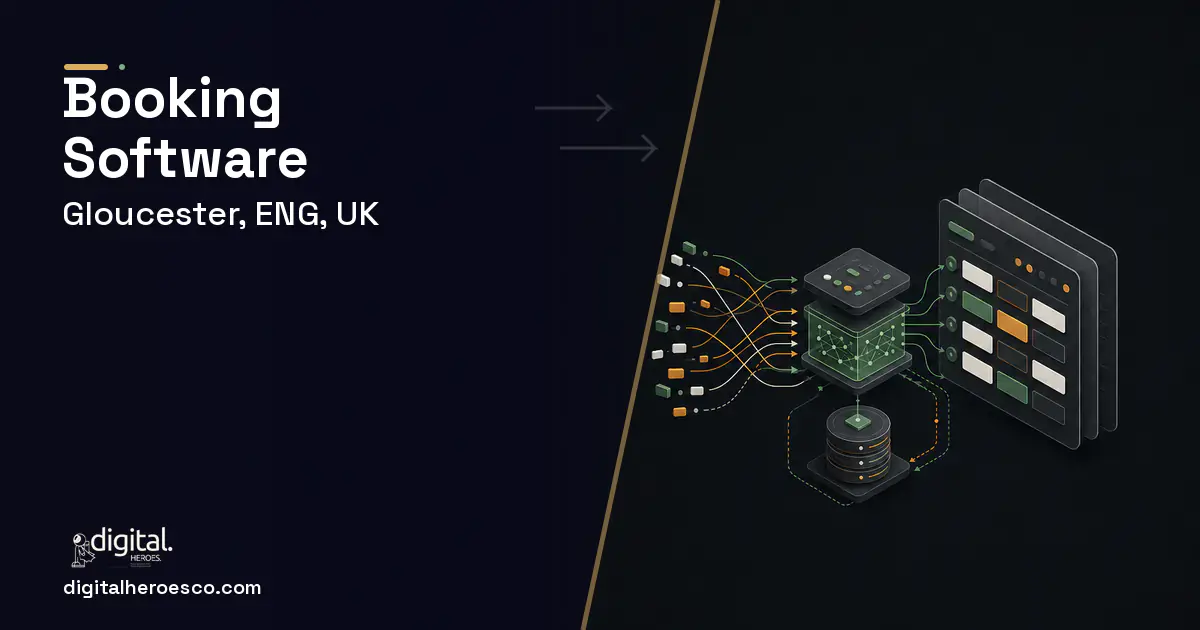 Booking Software workflow illustration for Gloucester, ENG, UK.