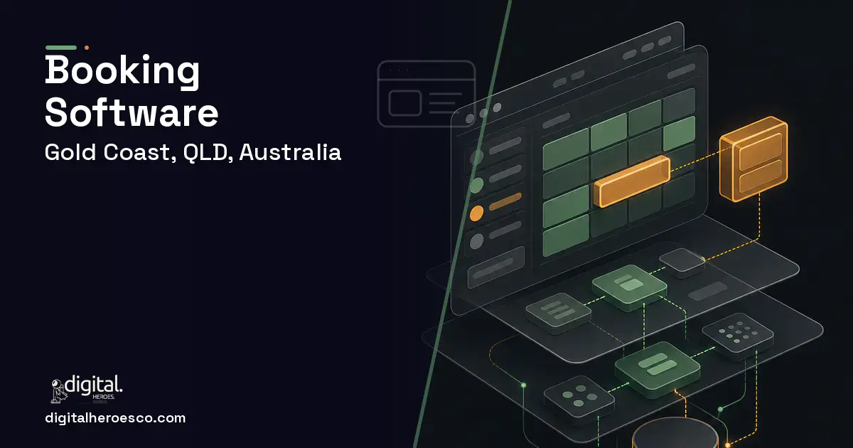 Booking Software product interface illustration for Gold Coast, QLD, Australia.
