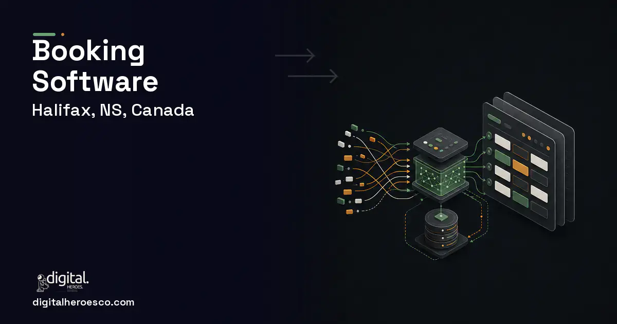 Booking Software workflow illustration for Halifax, NS, Canada.
