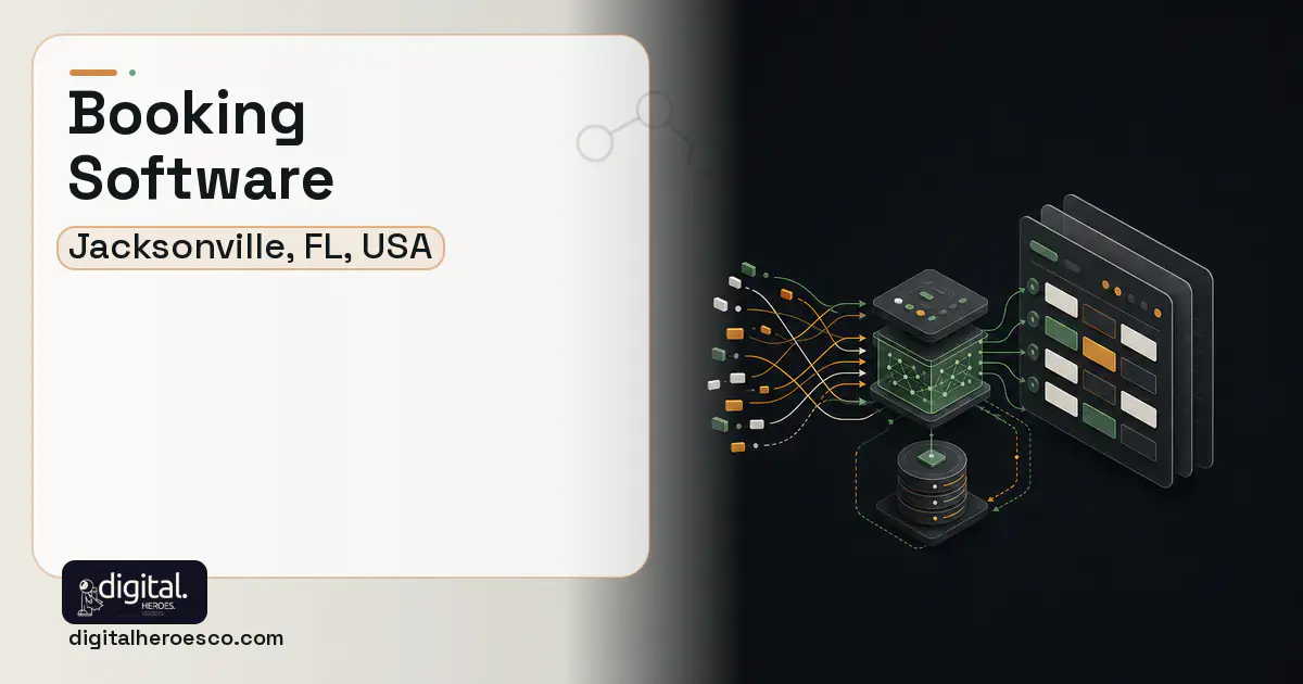 Booking Software workflow illustration for Jacksonville, FL, USA.