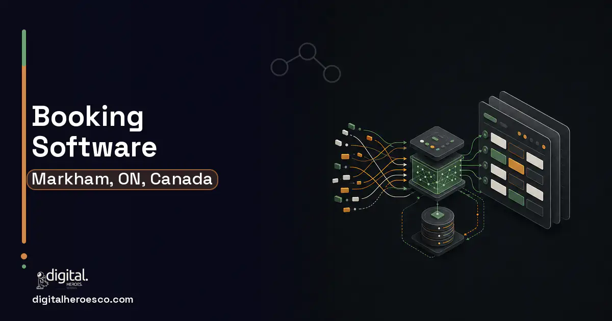 Booking Software workflow illustration for Markham, ON, Canada.