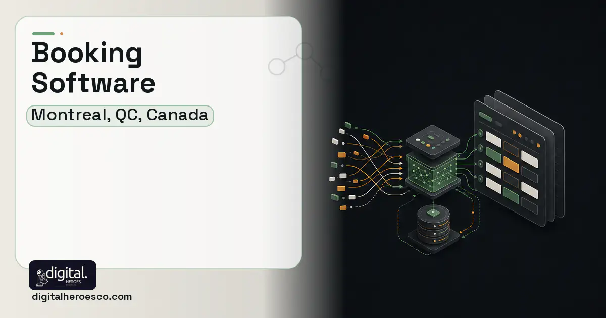 Booking Software workflow illustration for Montreal, QC, Canada.