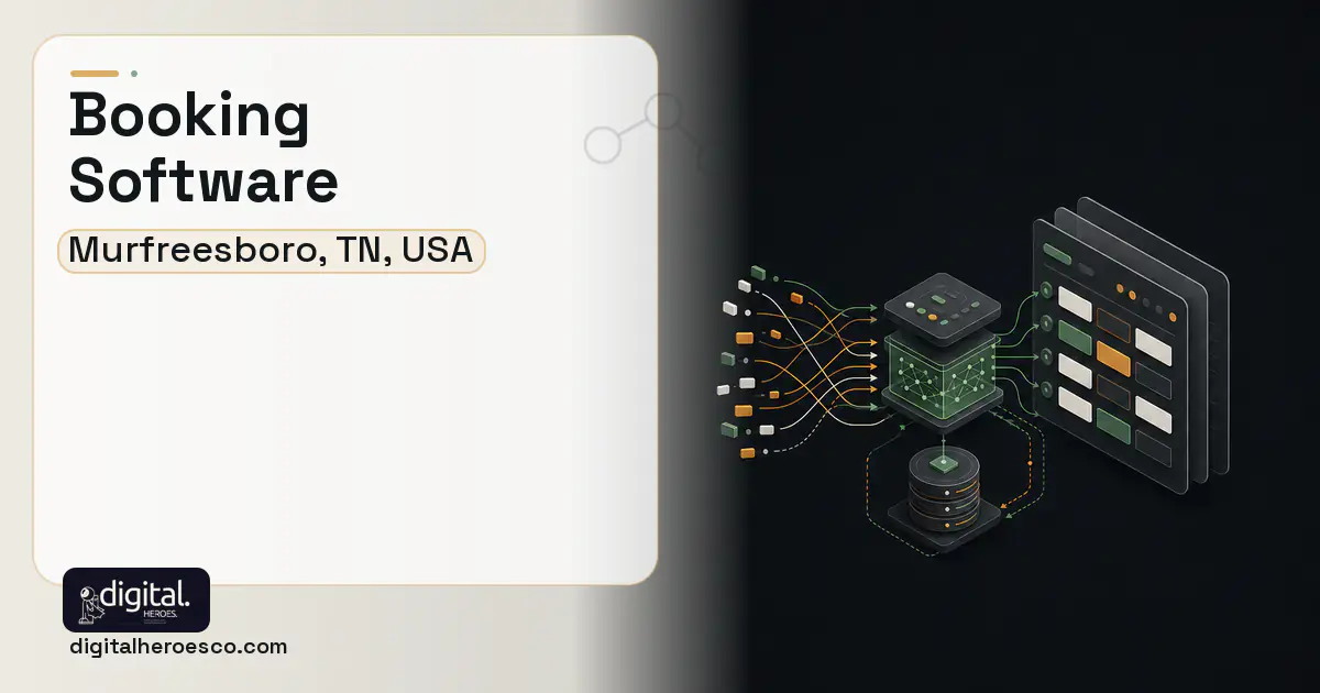 Booking Software workflow illustration for Murfreesboro, TN, USA.