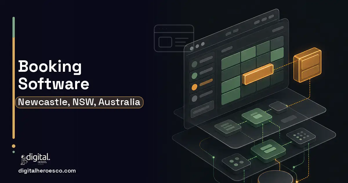 Booking Software product interface illustration for Newcastle, NSW, Australia.