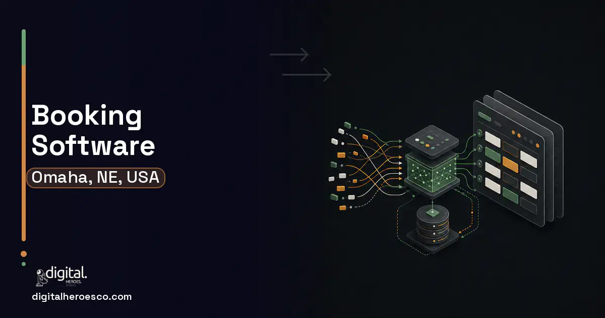 Booking Software workflow illustration for Omaha, NE, USA.