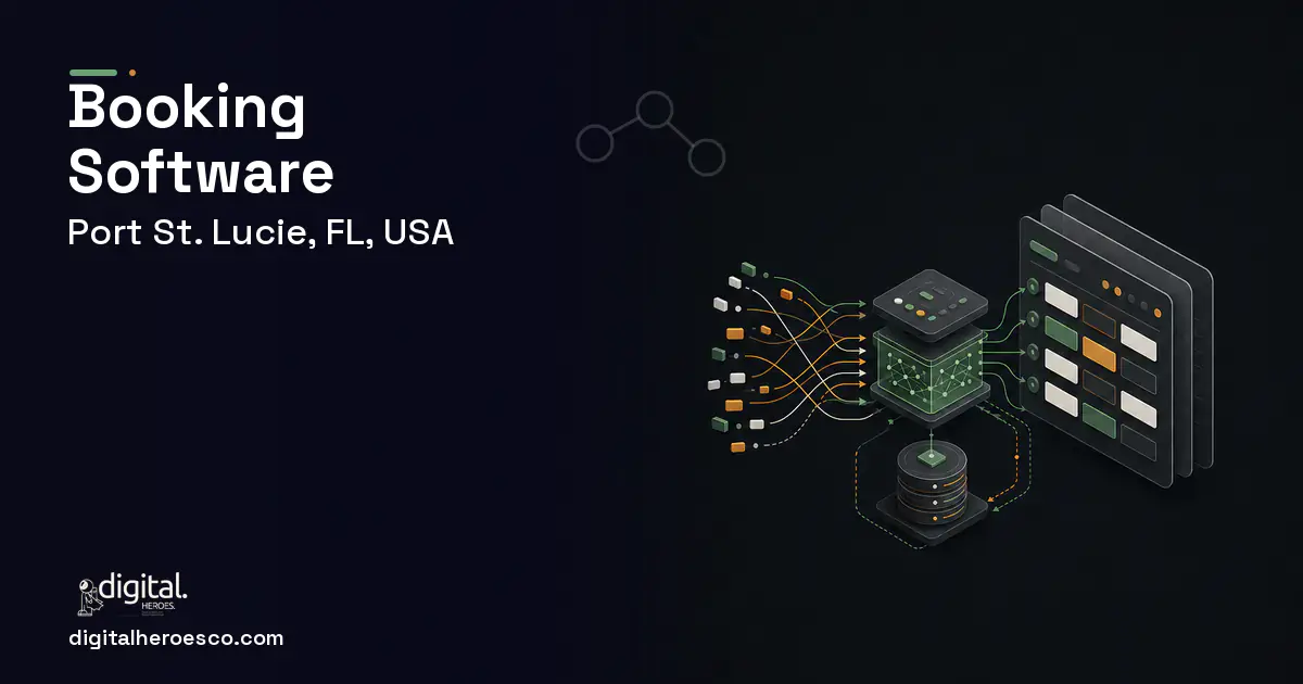 Booking Software workflow illustration for Port St. Lucie, FL, USA.