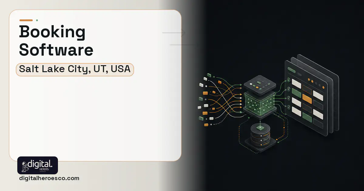 Booking Software workflow illustration for Salt Lake City, UT, USA.