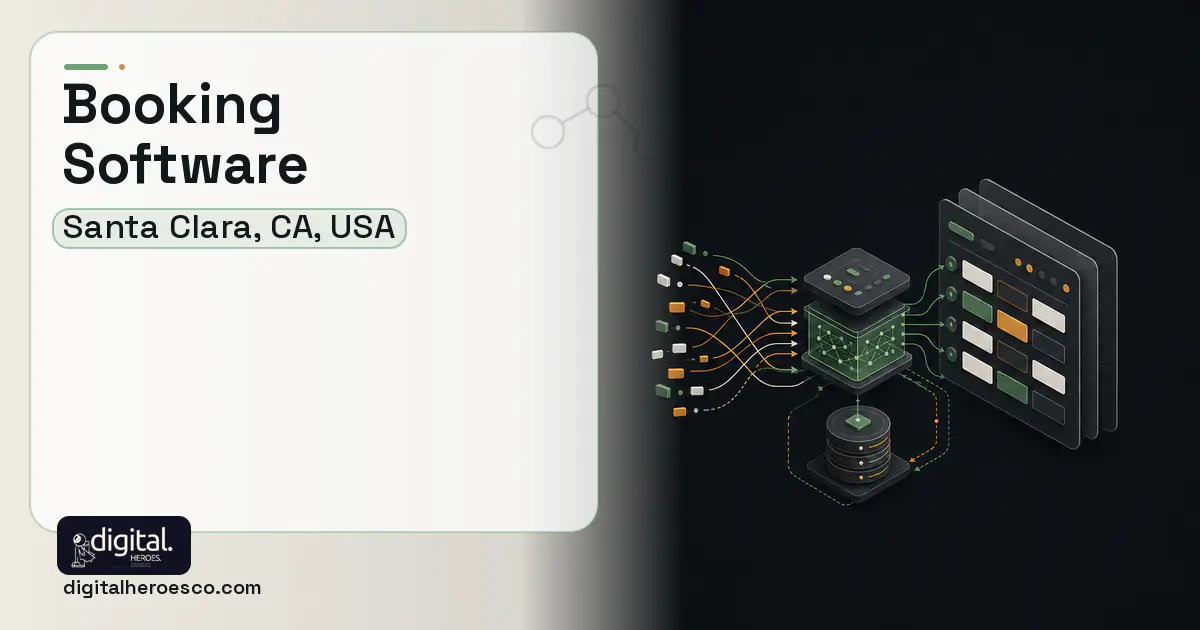 Booking Software workflow illustration for Santa Clara, CA, USA.