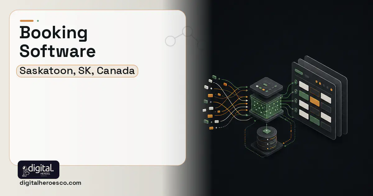 Booking Software workflow illustration for Saskatoon, SK, Canada.