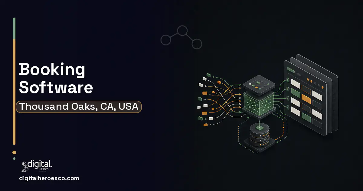 Booking Software workflow illustration for Thousand Oaks, CA, USA.