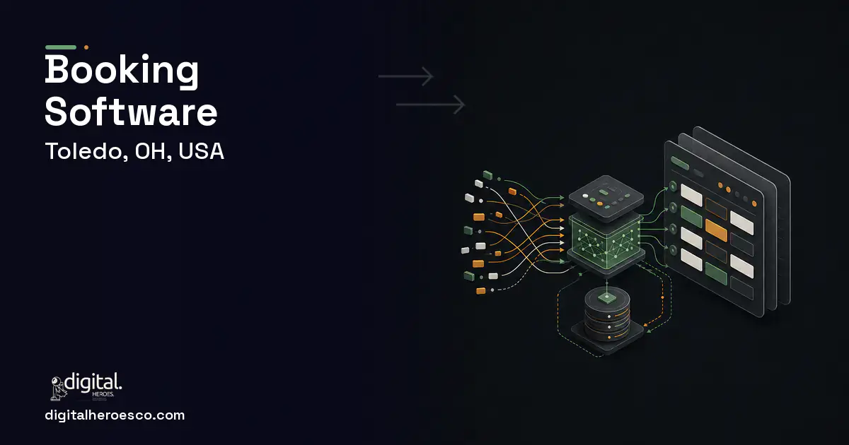 Booking Software workflow illustration for Toledo, OH, USA.