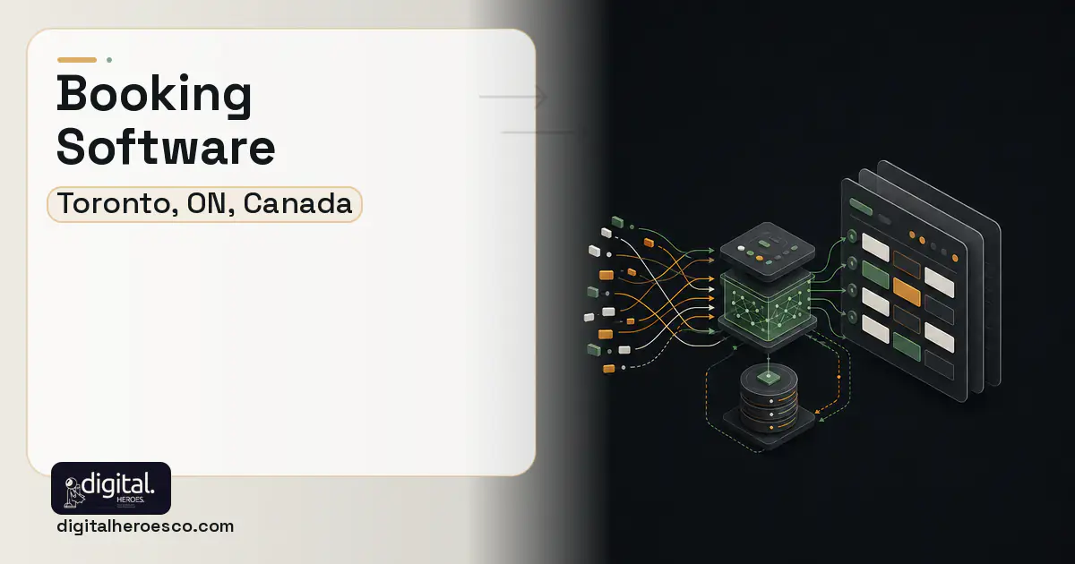 Booking Software workflow illustration for Toronto, ON, Canada.