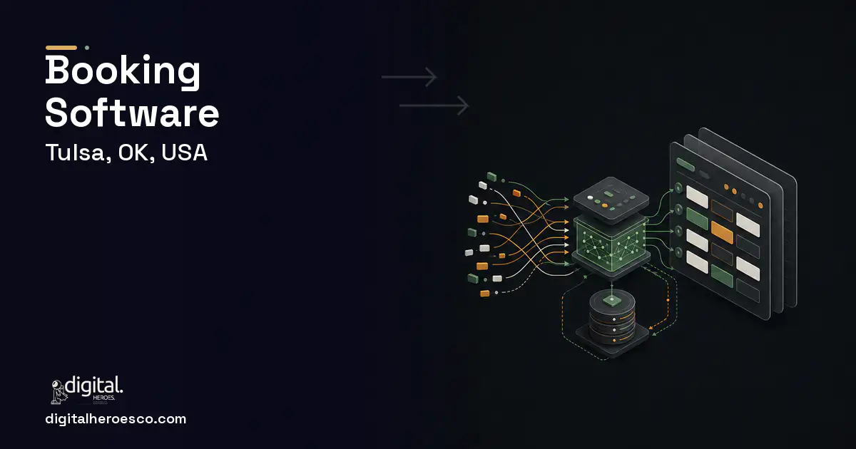 Booking Software workflow illustration for Tulsa, OK, USA.