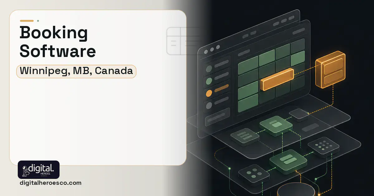 Booking Software product interface illustration for Winnipeg, MB, Canada.