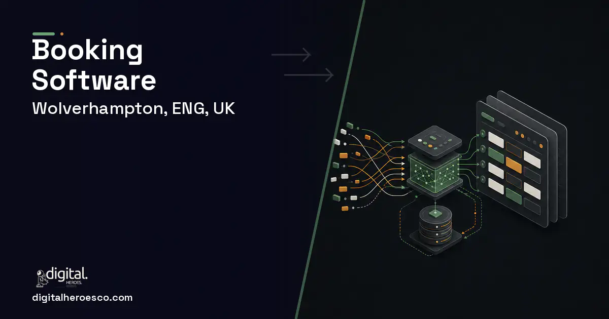Booking Software workflow illustration for Wolverhampton, ENG, UK.