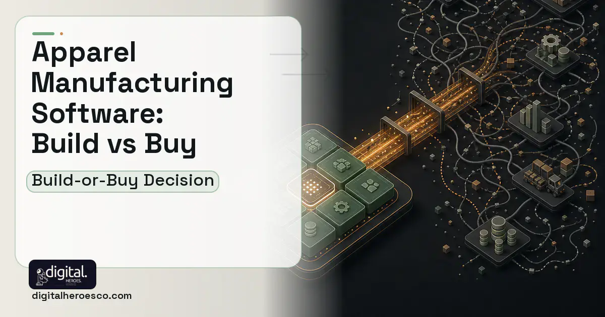 ERP Development workflow illustration for Apparel Manufacturing Software Build vs Buy Guide.