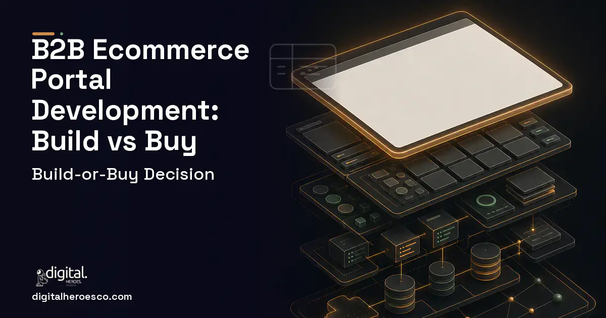 Website Development product interface illustration for B2B E-commerce Portal Development Build vs Buy Guide.