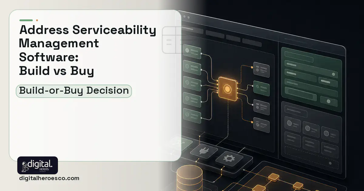 Internal tools product interface illustration for Address Serviceability Management Software Build vs Buy Guide.