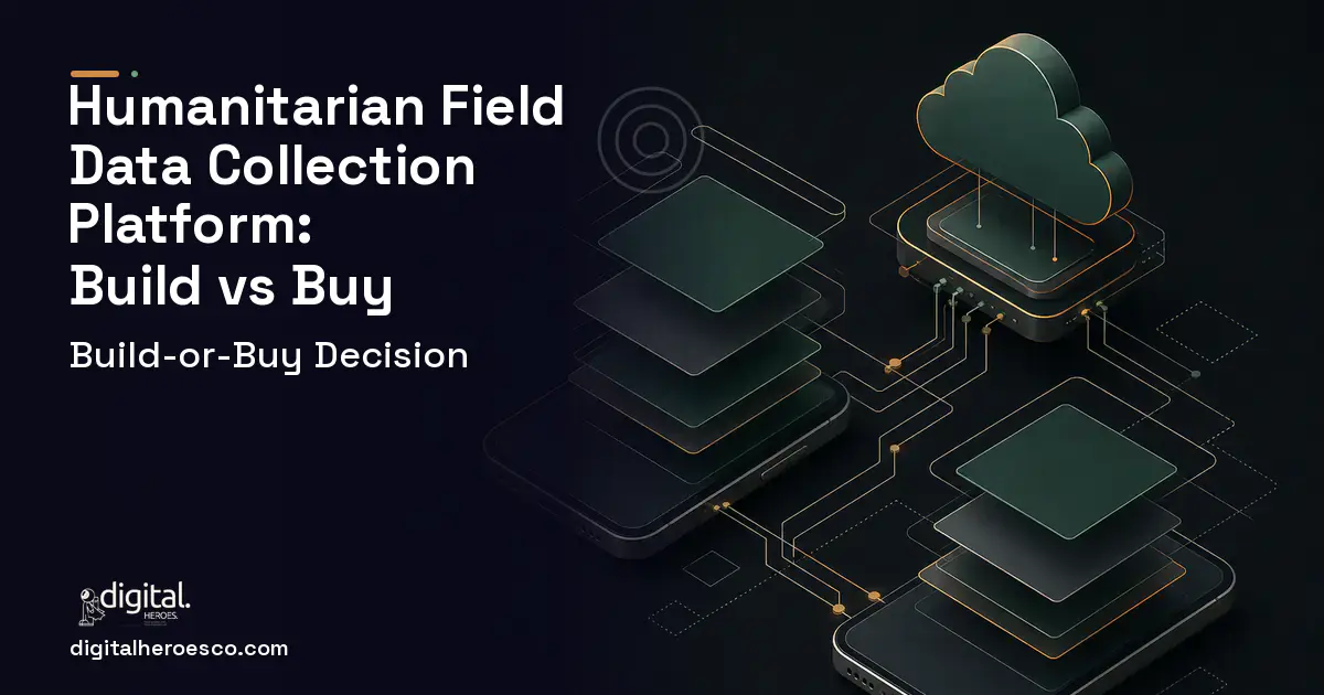 Mobile app software overview illustration for Humanitarian Field Data Collection Platform Build vs Buy Guide.