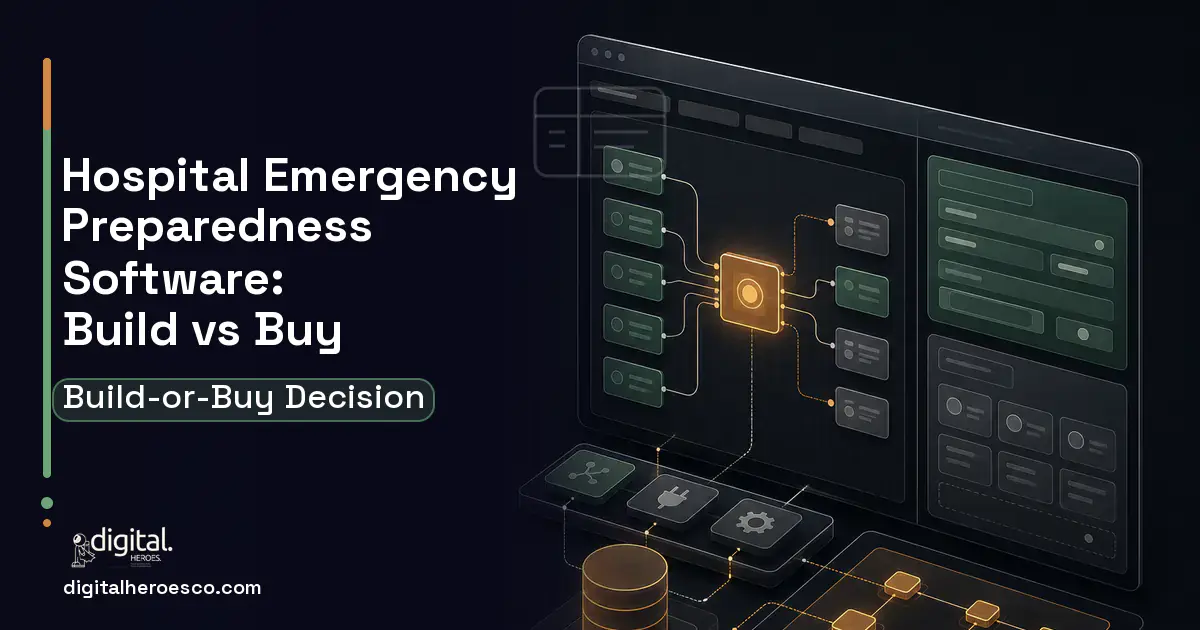 Internal tools product interface illustration for Hospital Emergency Preparedness Software Build vs Buy Guide.